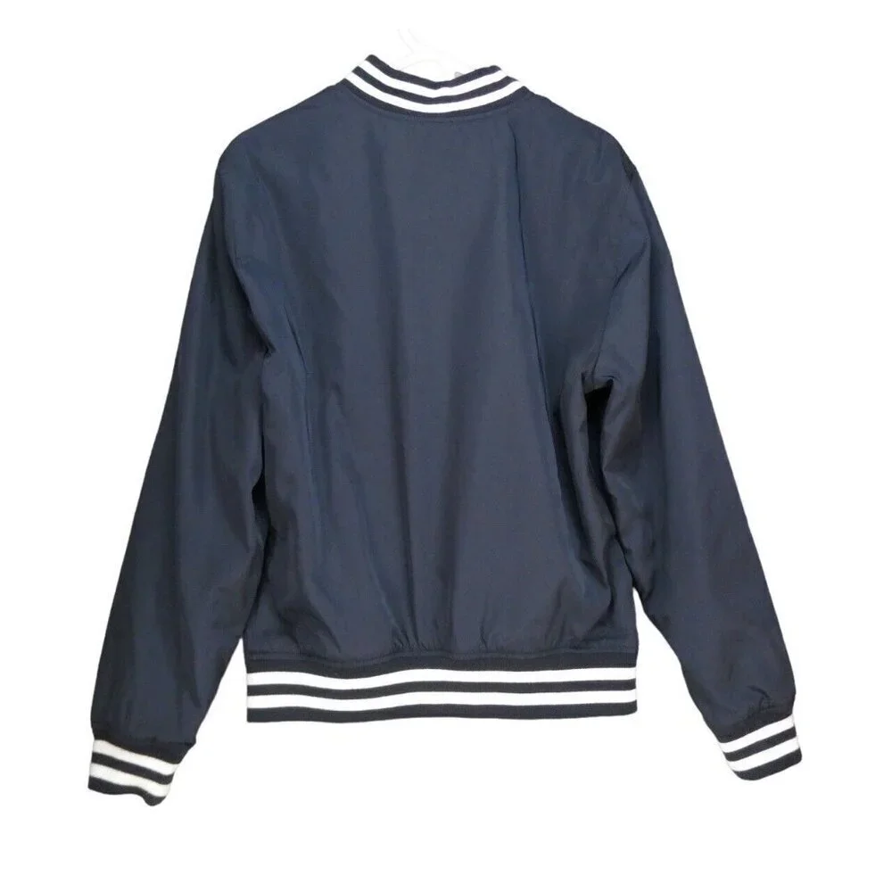 Abercrombie & Fitch Varsity Bomber Stadium‎ jacket Men size M navy blue preppy
